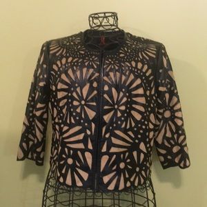 Adrienne Landau Leather Decorative Jacket Size 1x